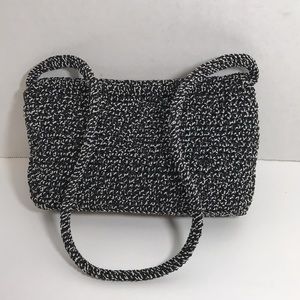 The Sak Brand Mini Shoulder Bag Purse Marled Black and Grey Colors